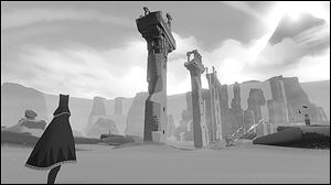 A screen shot from the game Journey created by Jenova Chen.