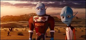 Brendan Fraser voices Scorch, center, in 'Escape from Planet Earth.'