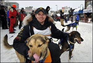 Matt Failor, a Mansfield native, with some of his dogs at the Iditarod dog sled race. Failor is an Ohio State grad. His parents were born and raised in Toledo.