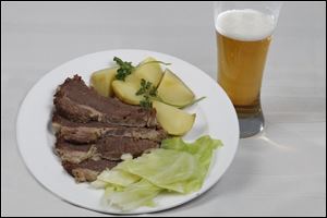 Corned beef, cabbage, potatoes and beer.