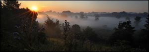 September dawn along the Maumee River as seen from the Fallen Timbers Monument.