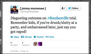 Jimmy Momenee's Monday night radio show on 88.3 FM WXUT was suspended after the flood of angry reactions to this tweet.