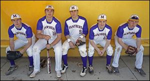 Maumee reached the district final last season and return top players, from left, David McCrum, Joe Szymanski, Steve Duby, Allen Brown, and Brad Cousino. The Panthers were 18-10 last year.