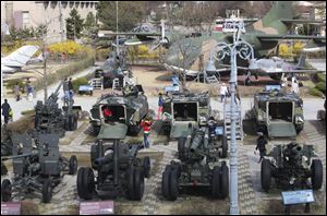 Weapons deployed in the Korean War era are displayed at the Korea War Memorial Museum in Seoul. Amid rising tensions on the Korean Peninsula, there were actions on many fronts to lower the possibility of military conflict between North and South.