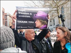 John Alvey, 70, said former Prime Minister Margaret Thatcher, who was a personal friend, 'put the Great back into Britain' during her leadership from 1979 to 1990.