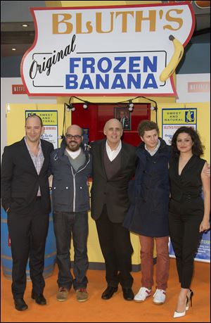 Actors from left to right, Tony Hale, David Cross, Jeffrey Tambor, Michael Cera and Alia Shawkat attend a screening of Arrested Development Season 4 at a central London cinema.