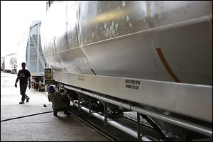 The Andersons' railcar leasing and repair business had record operating income last year. The facility has been booming as demand for railcar transportation increases.