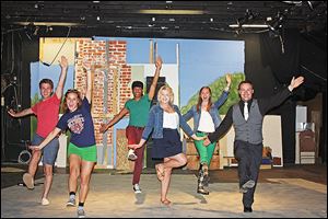 Anything Goes is up dance rehearsal: Back Row: Andrew Haugh, Chris Shermerhorn, Emily Cottle Front Row: Christina Pinciotti, Rhianon Cowden, Jake Drouillard Photo credit to Chris Jagodzinski.