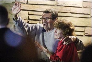 Joe Paterno and his, wife, Susan, thanked supporters on the day he was fired from Penn State in 2011. The Paterno family among others connected to Penn State has sued the NCAA, alleging they suffered from the sanctions imposed on the school.