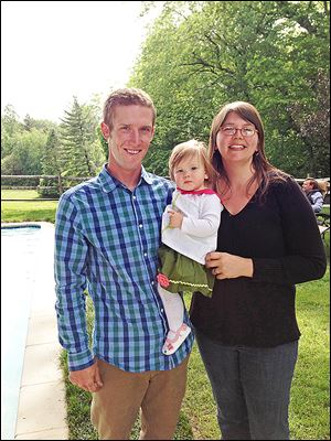 Josh Reibe and Laura Nilsson and their baby Julia at Allan and Susan Block's party. 