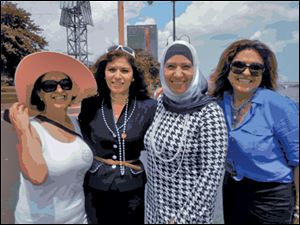 From left: Gladys Tamer, Najwa Badawi, Hanaa Salami, and Haydee DeLaFlor at the patriotic cruise.