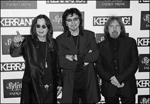 Ozzy Osbourne, Tony Iommi, and Geezer Butler of Black Sabbath attend the Kerrang! Awards in June, 2012 in London, England.