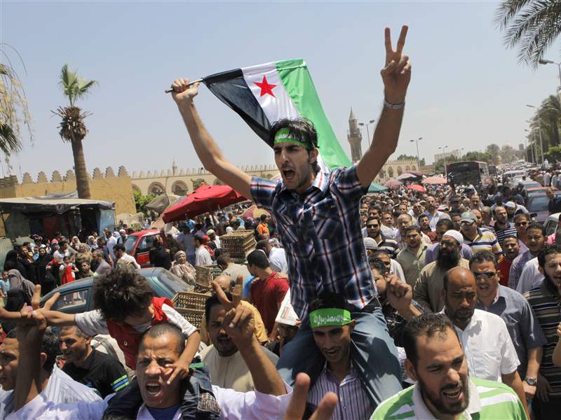 Egyptian-Salafis-shout-slogans-against-Syrian-President-Basha