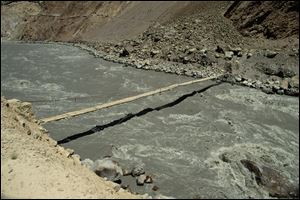 The ferocious Chitral River in northern Pakistan.