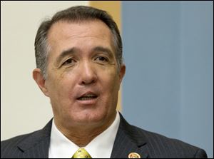 Rep. Trent Franks, R-Ariz., arrives on Capitol Hill in Washington, Tuesday, June 18, 2013, at House Judiciary Committee hearing to discuss the Strengthen and Fortify Enforcement Act.  Republicans in the House of Representatives on Tuesday make their most concerted effort of the year to change U.S. abortion law with legislation that would ban almost all abortions after a fetus reaches the age of 20 weeks. (AP Photo/Carolyn Kaster)