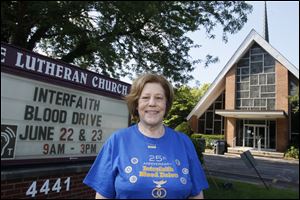 Devorah Shulamit, 71, at Grace Lutheran Church on Monroe Street in Toledo, Ohio.