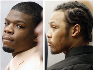 Antwaine Jones, left, and Keshawn Jennings, right, were convicted of aggravated murder, murder, improperly discharging a firearm into a habitation, attempted murder, and four counts of felonious assault, each with gun specifications.