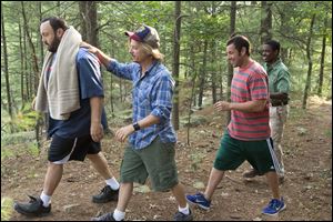 From left, Kevin James, David Spade, Adam Sandler, and Chris Rock in a scene from 'Grown Ups 2.'