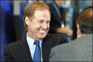 Sprint Cup champion Rusty Wallace smiles after being elected to the NASCAR Hall of Fame, Wednesday, May 23, 2012, in Charlotte, N.C.