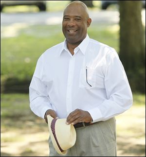 Larry Sykes, Toledo Public Schools board of education member, was on hand to dedicate the Scheidel Amphitheater, part of the Catherine Frye PlayScape.