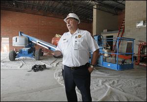 Sylvania Township Fire Chief Jeff Kowalski discusses the progress of the township’s new fire station and points out its features. The 8,985-square-foot building is on schedule to be completed by Nov. 1.