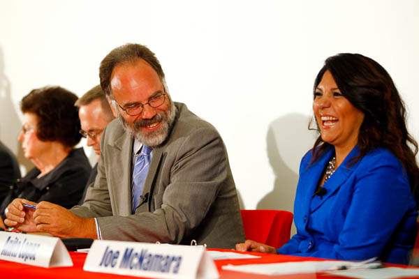 Michael-Konwinski-laughs-while-talking-to-Anita-Lopez