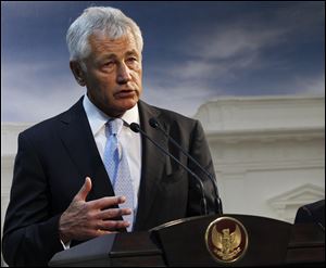 Defense Secretary Chuck Hagel said Tuesday.The U.S. Navy has four destroyers in the eastern Mediterranean Sea positioned within range of targets inside Syria, as well as U.S. warplanes in the region.