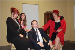 Starring in the Village Players' production of 'Last of the Red Hot Lovers' are, from left, Cindy Bilby, Emily Remaklus, Zac Gilley, and Aggie Alt.