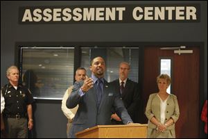 Romules Durant, TPS superintendent, speaks about the Lucas County Youth Assessment Center in the Lucas County juvenile court.