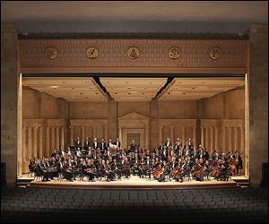 The Toledo Symphony rehearses in the Peristyle at the Toledo Museum of Art.