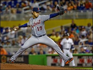 Detroit's Anibal Sanchez did not allow a run in five innings. He allowed just two hits and struck out eight.