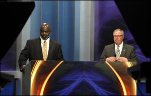 The forum aired live on WNWO-NBC-24 and WSPD-AM-1370 was the first televised debate of the general election between incumbent Mayor Mike Bell and Councilman D. Michael Collins.