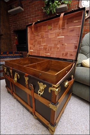 A Toledo-made wall trunk at the Lambertville  home of  Al Obst.