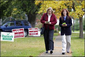 Sue Gluckin, left, and Tiffany Densic are challenging two incumbents for the Rossford school board.