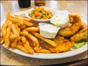 American Table Family Restaurant: perch and fries.