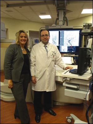 Kelley Joseph, ProMedica’s regional stroke care coordinator, and Dr. Mouhammad Jumaa, director of the ProMedica Interventional Stroke Network.