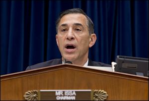 House Oversight Committee Chairman Rep. Darrell Issa, R-Calif. makes an opening statement as his panel holds its first public hearing on problems implementing the Obamacare healthcare program, on Capitol Hill in Washington today.