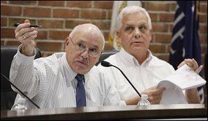 Mayor Nelson Evans speaks during a Planning Commission meeting regarding the preliminary plan for Costco in Perrysburg.