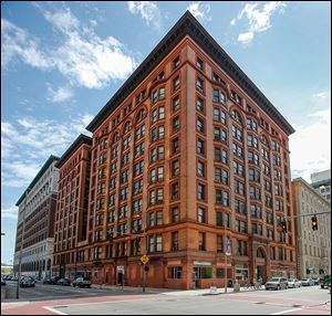 The Spitzer Building’s ground-floor arcade is thought to be the city of Toledo’s first enclosed shopping mall.