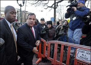 New Jersey Gov. Chris Christie  arrives at Fort Lee, N.J., City Hall last week  to apologize in person to Mayor Mark Sokolich for the traffic jam scandal.