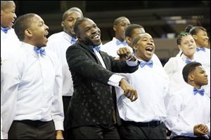 Members of the Toledo Community Youth Choir perform during the Martin Luther King, Jr., unity celebration at The University of Toledo.