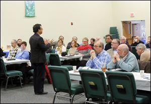 Rev. Eric Law leads a training for a gathering of Methodist ministers during a ‘Clergy Day Apart’ Feb. 19 at Unity Methodist Church in Northwood.