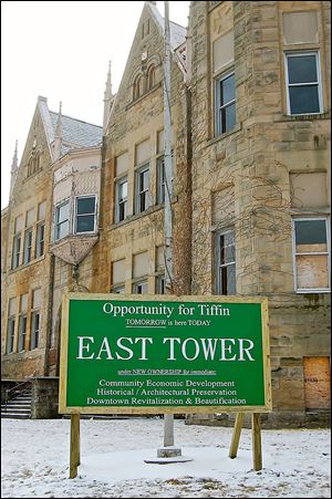 The old East Junior High School building stands at East Market and Jefferson streets in Tiffin. The building’s owner, East Tower LLC, wants officials to consider the building as the site of a proposed justice center.