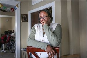 ‘This was a journey I was not proud of,’ Rugena Modisett, at her home in West Toledo, says of her struggle with drug and alcohol addiction and subsequent recovery. All three of her children are afflicted with varying degrees of Fetal Alcohol Syndrome as a result of her drinking while she was pregnant with them.