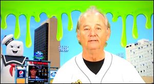 Screen grab of Bill Murray's Mud Hens/Ghostbusters promotional video.