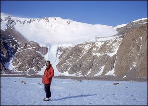 John H. Mercer, shown in Antarctica in 1965, predicted the impending collapse of ice sheets in 1978.