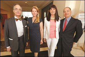 From left, John and Susan Block, left, with Susan and Allan Block, right, during the Medical College of Ohio’s celebration.