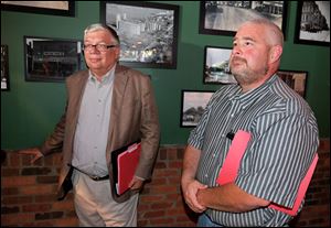 Jim Hartley, left, of Sylvania and Mike Palumbo of Whitehouse were nominated Wednesday but were not elected to represent the Lucas County Republican Party on the county Board of Elections.