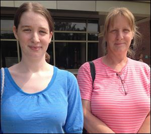 Christine Pangle, 24, and her mother, Julie Pangle, both of Rossford, visited ProMedica Toledo Hospital’s emergency room on Saturday after Christine felt ill.