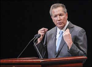 Gov. John Kasich paraphrased John F. Kennedy in his speech: ‘Don’t ask what somebody else can do for you, but what you can do to help yourself and to help somebody else.’ 